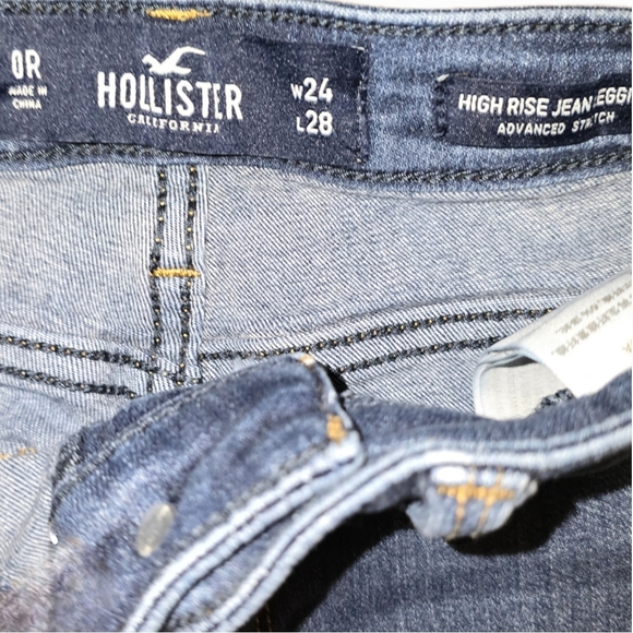 Hollister High Rise Jeggings Skinny Jeans Dark Wash - Size 0-Regular 24" W/28" L - Picture 5 of 5